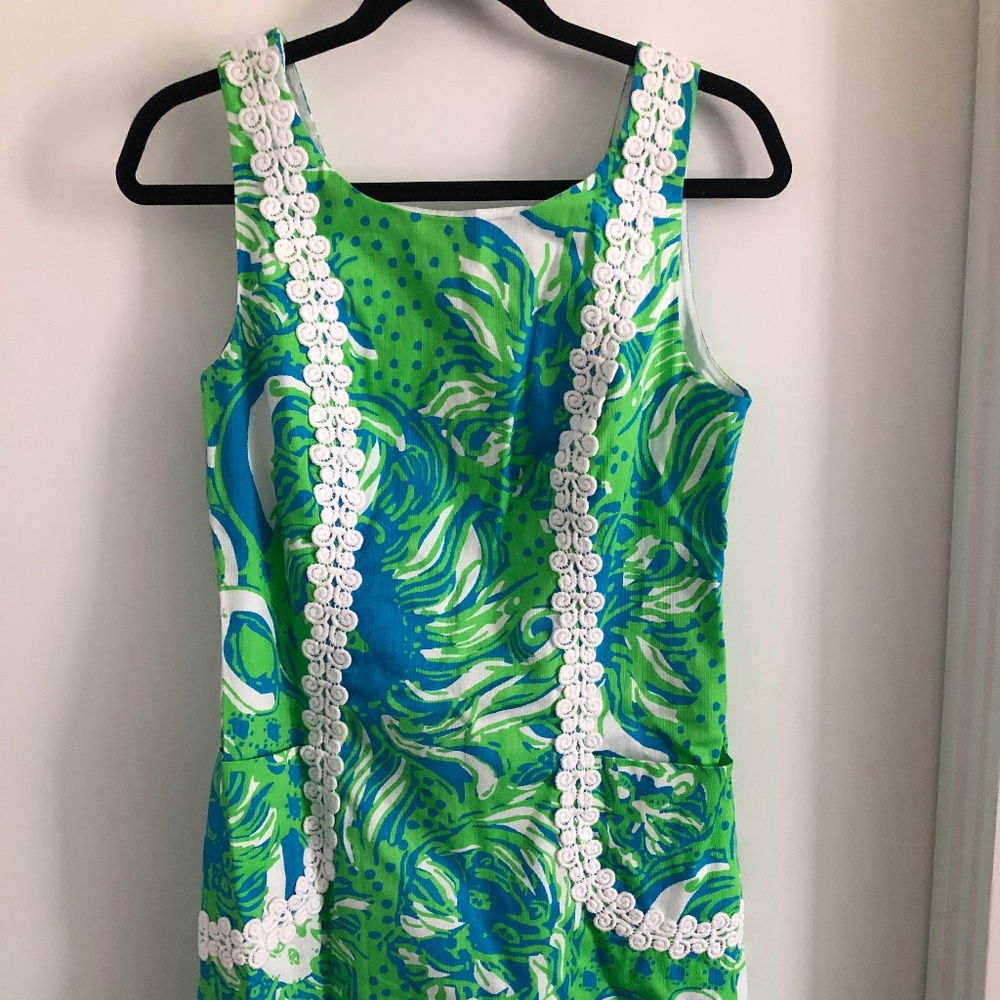 Lilly Pulitzer Blue/Green Sleeveless Dress Size 8